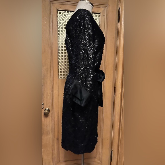 Natori Black Sequin Long Sleeve Dress - Picture 5 of 13